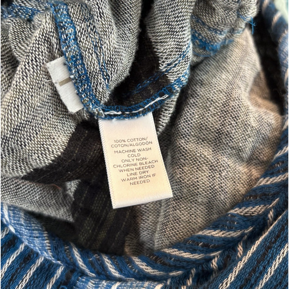 Lou & Grey Small Romper Blue Gray Striped‎ "Baja" Sleeveless Coastal Preppy (9) - Picture 8 of 9